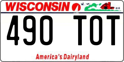 WI license plate 490TOT