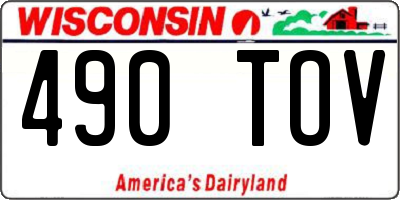 WI license plate 490TOV