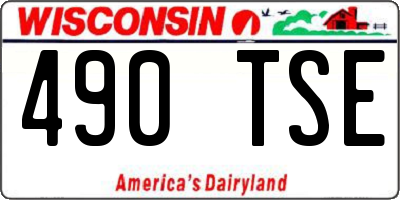 WI license plate 490TSE