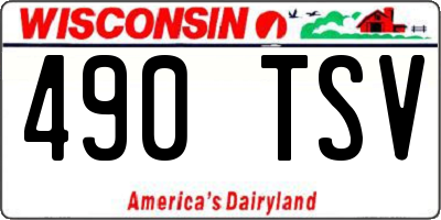 WI license plate 490TSV