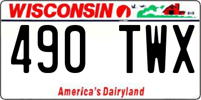 WI license plate 490TWX