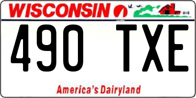 WI license plate 490TXE