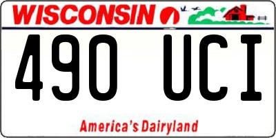 WI license plate 490UCI