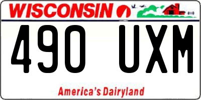 WI license plate 490UXM