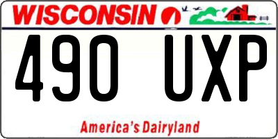 WI license plate 490UXP