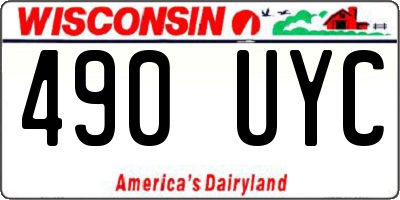 WI license plate 490UYC