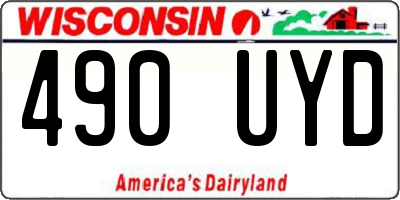 WI license plate 490UYD