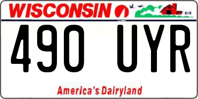 WI license plate 490UYR