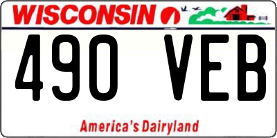 WI license plate 490VEB