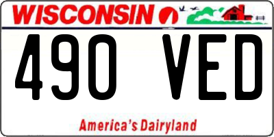 WI license plate 490VED