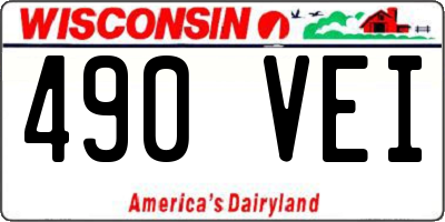 WI license plate 490VEI