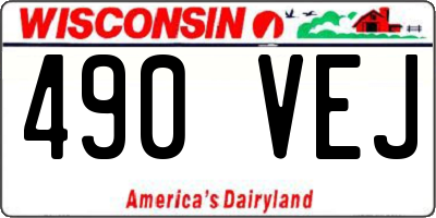 WI license plate 490VEJ