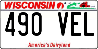 WI license plate 490VEL