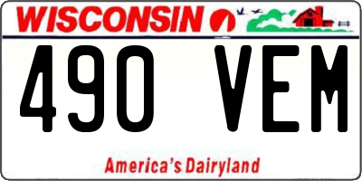 WI license plate 490VEM