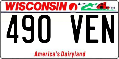 WI license plate 490VEN