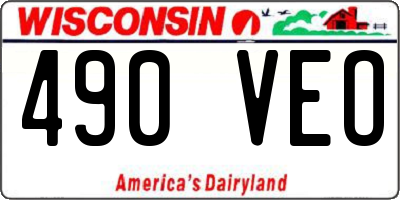 WI license plate 490VEO