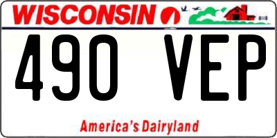 WI license plate 490VEP