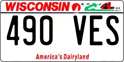 WI license plate 490VES