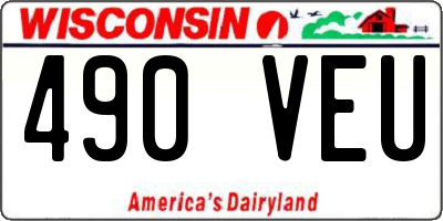 WI license plate 490VEU