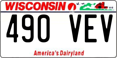 WI license plate 490VEV