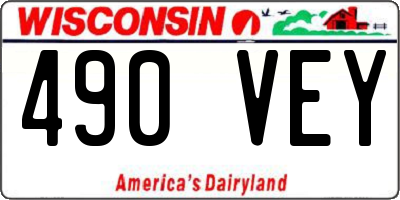 WI license plate 490VEY