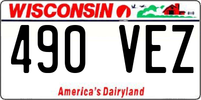 WI license plate 490VEZ