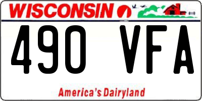 WI license plate 490VFA