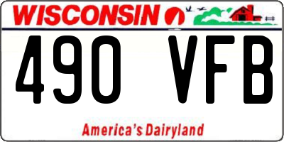 WI license plate 490VFB