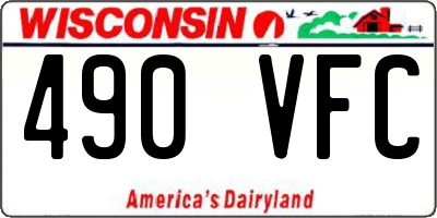 WI license plate 490VFC