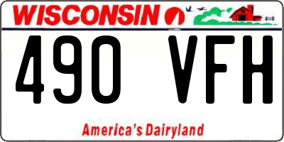 WI license plate 490VFH