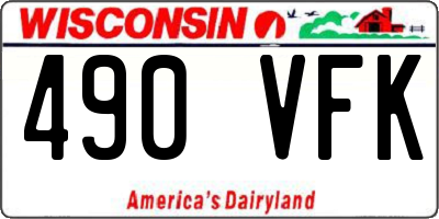 WI license plate 490VFK