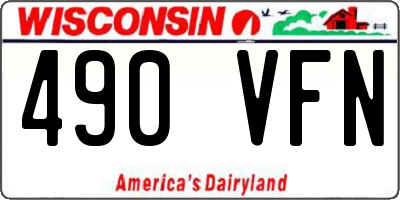 WI license plate 490VFN