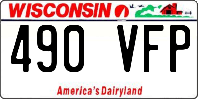 WI license plate 490VFP
