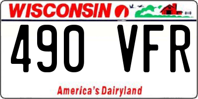 WI license plate 490VFR
