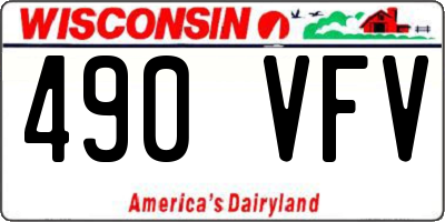 WI license plate 490VFV