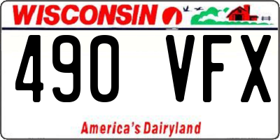 WI license plate 490VFX