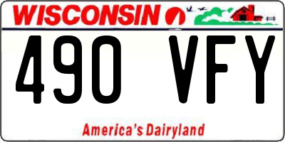 WI license plate 490VFY