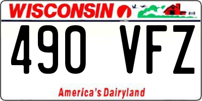 WI license plate 490VFZ