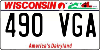 WI license plate 490VGA