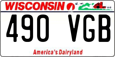 WI license plate 490VGB