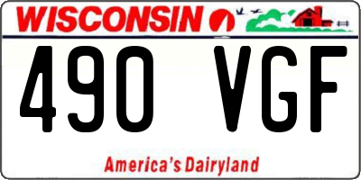WI license plate 490VGF