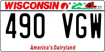 WI license plate 490VGW