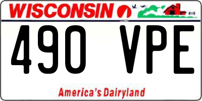 WI license plate 490VPE