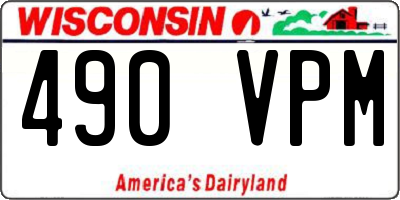 WI license plate 490VPM