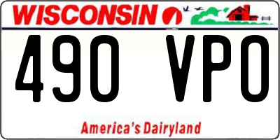 WI license plate 490VPO