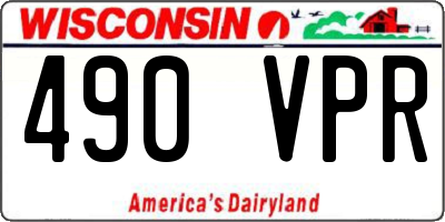 WI license plate 490VPR