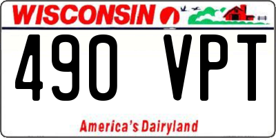 WI license plate 490VPT