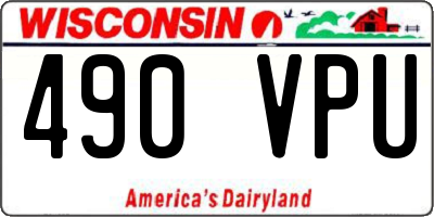 WI license plate 490VPU