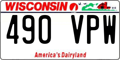 WI license plate 490VPW