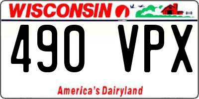 WI license plate 490VPX
